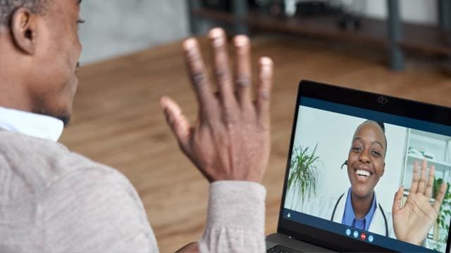 doctor and patient in a video call
